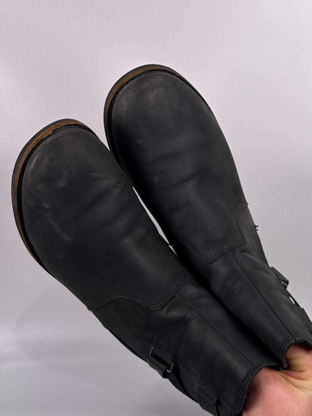 Teva Ellery Ankle WP Boot Strappy Waterproof Leather Black Size 8 - Picture 4 of 11